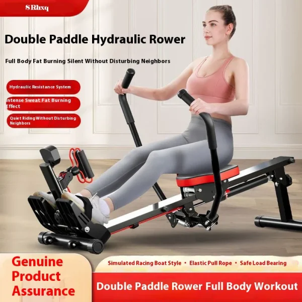 Rowing machine hydraulic water resistance