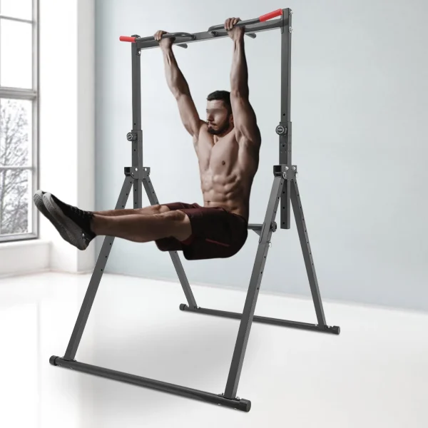 Pull Up Bar Dip Bar Power Tower Workout Dip Station Height Adjustable Free Standing Chin Up Bar Home Gym Equipment 440LBS Weight