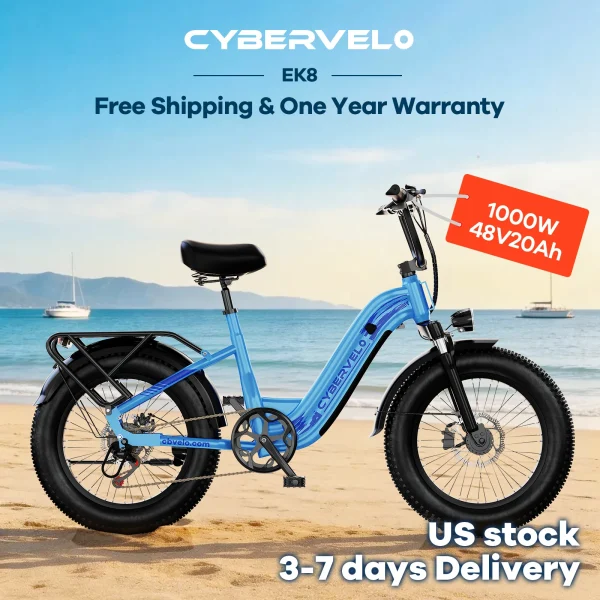 Cybervelo 1000W Motor Peak Electric Bike for Adults 48V 20AH